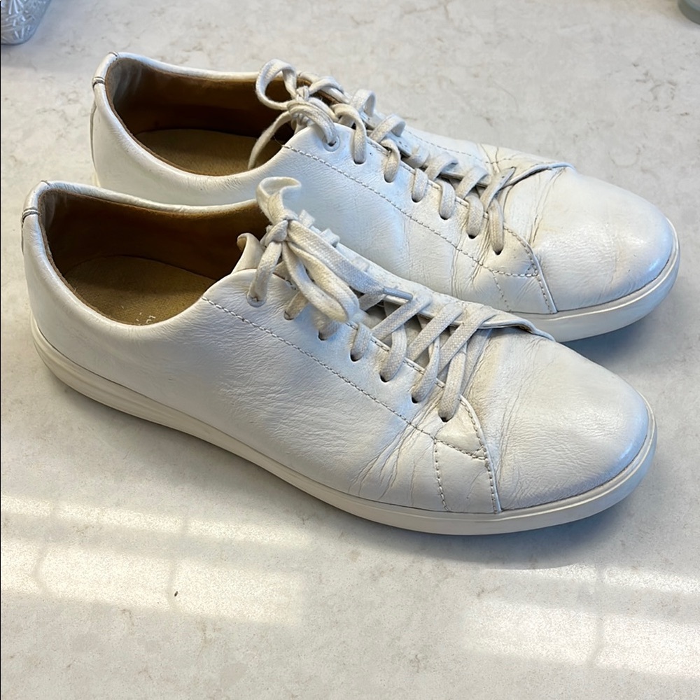 Cole Haan White Leather Minimalist Sneakers